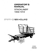 New Holland 1002 and 1012 Stackliner - Operator's Manual