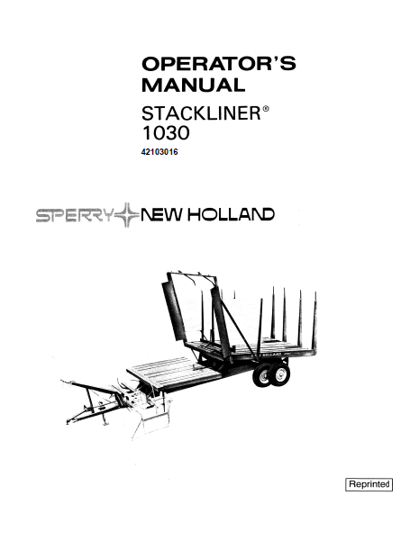 New Holland 1030 Stackliner Manual