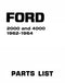 Ford 2000 and 4000 Series (1962-64) Tractor - Parts Catalog