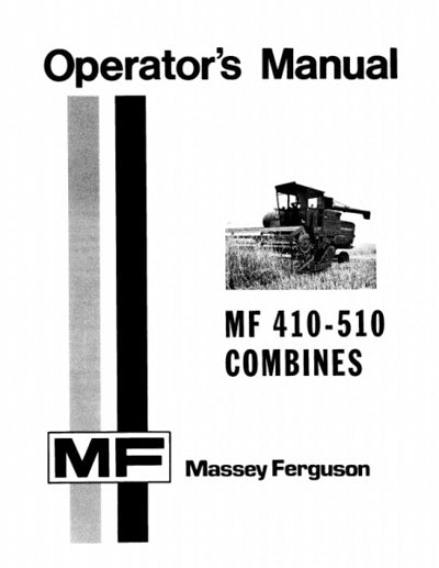 Massey Ferguson 410 and 510 Combine Manual