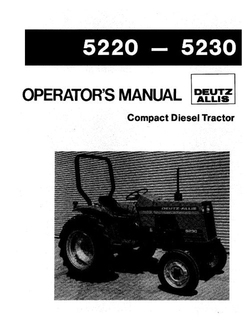 Deutz Allis 5220 and 5230 Tractor Manual