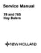 New Holland 78 and 78S Hay Baler - Service Manual