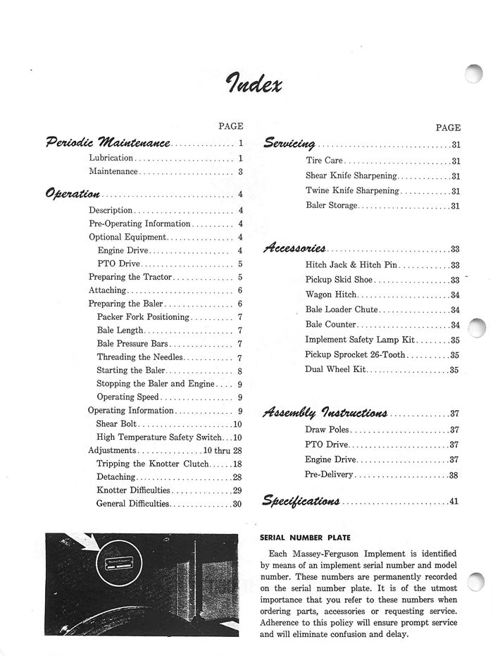 Massey Ferguson 10 Baler Manual