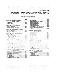 John Deere 6620, SideHill 6620, 7720 and 8820 Combine "Power Train Operation and Tests" - Technical Manual
