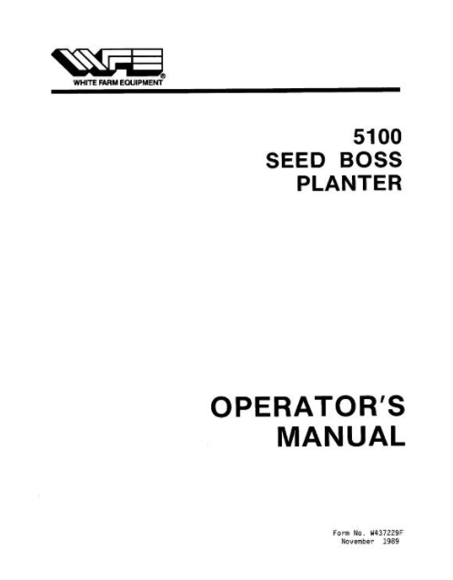 lambert golden harvest seed planter manual White 5100 Seed Boss Planter Manual