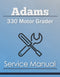 Adams 330 Motor Grader - Service Manual Cover