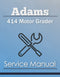 Adams 414 Motor Grader - Service Manual Cover