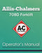 Allis-Chalmers 708D Forklift Manual Cover