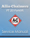 Allis-Chalmers FT 20 Forklift - Service Manual Cover