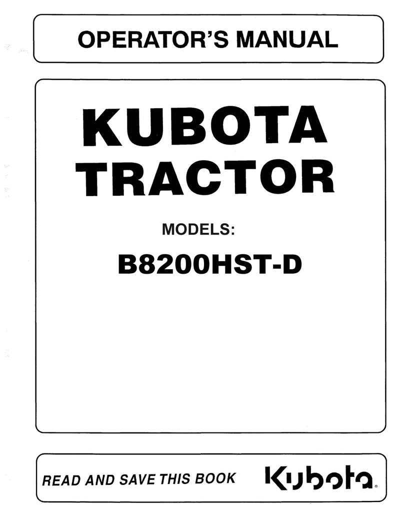 Kubota B8200HST-D Tractor Manual