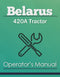 Belarus 420A Tractor Manual Cover