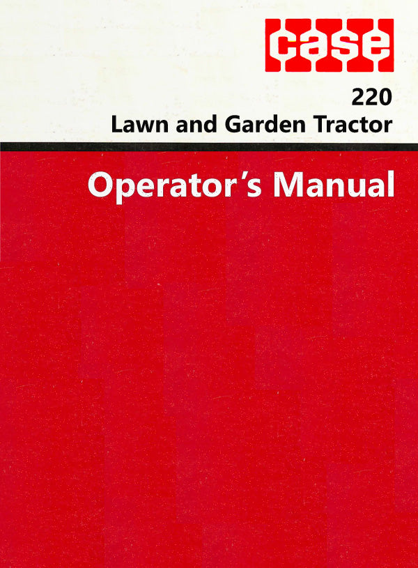 Case 220 Lawn and Garden Tractor Manual Cover