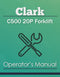 Clark C500 20P Forklift Manual Cover