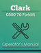 Clark C500 70 Forklift Manual Cover