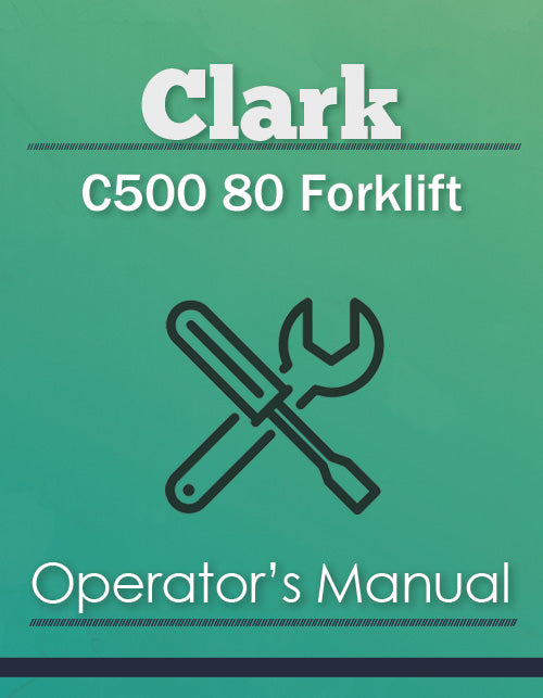 Clark C500 80 Forklift Manual Cover