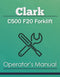 Clark C500 F20 Forklift Manual Cover