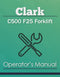 Clark C500 F25 Forklift Manual Cover