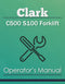 Clark C500 S100 Forklift Manual Cover