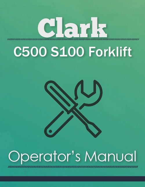 Clark C500 S100 Forklift Manual Cover