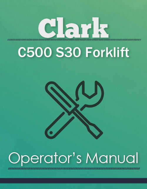 Clark C500 S30 Forklift Manual Cover