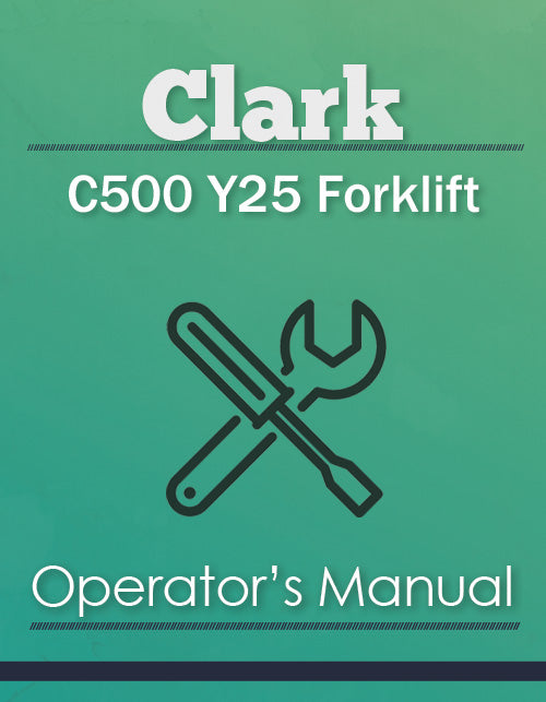 Clark C500 Y25 Forklift Manual Cover