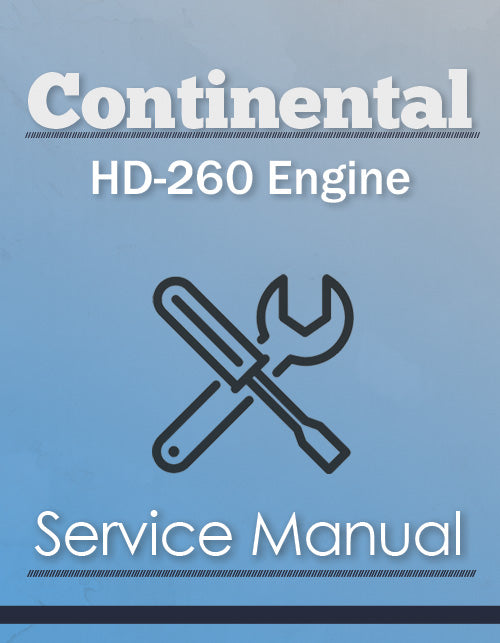 Continental HD-260 Engine - Service Manual Cover