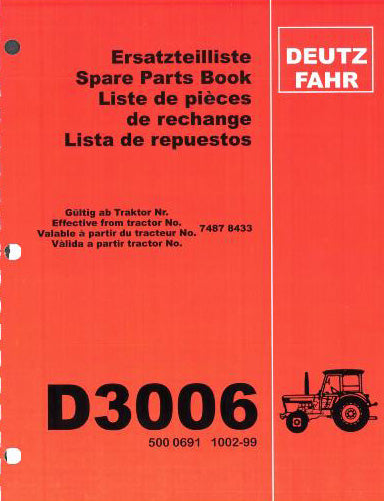 Deutz Fahr D3006 Tractor - Parts Catalog