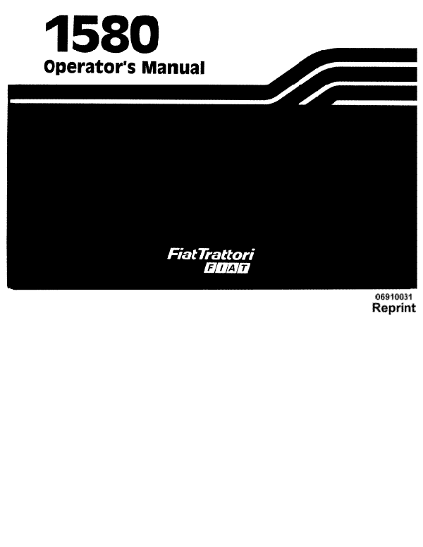 Fiat Hesston 1580 and 1580DT Tractor Manual