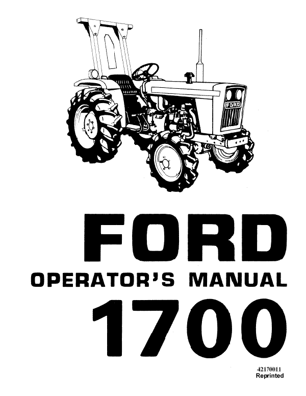 Ford 1700 Tractor Manual