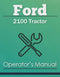 Ford 2100 Tractor Manual Cover