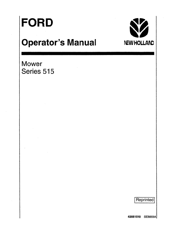Ford 515 Mounted Mower Manual