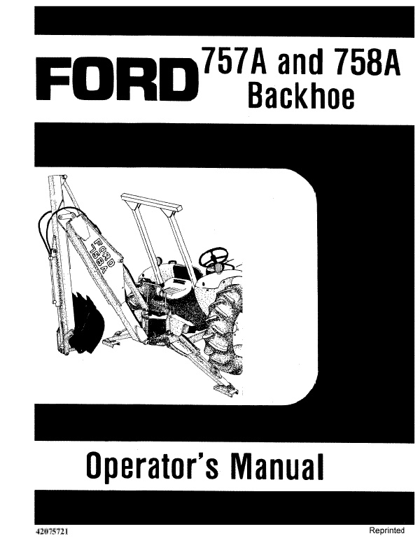 Ford 757A and 758A Backhoe Manual | Farm Manuals Fast