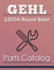 Gehl 1500A Round Baler - Parts Catalog Cover