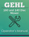 Gehl 160 and 140 Disc Mower Manual Cover