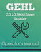 Gehl 3310 Skid Steer Loader Manual Cover