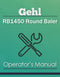 Gehl RB1450 Round Baler Manual Cover