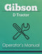Gibson D Tractor Manual Cover