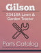 Gilson 33416A Lawn & Garden Tractor - Parts Catalog Cover