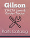 Gilson 33417A Lawn & Garden Tractor - Parts Catalog Cover