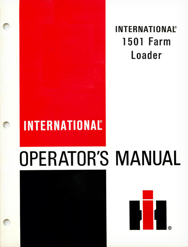 International Harvester 1501 Farm Loader Manual Cover