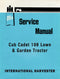 International Harvester Cub Cadet 109 Lawn & Garden Tractor - Service Manual Cover