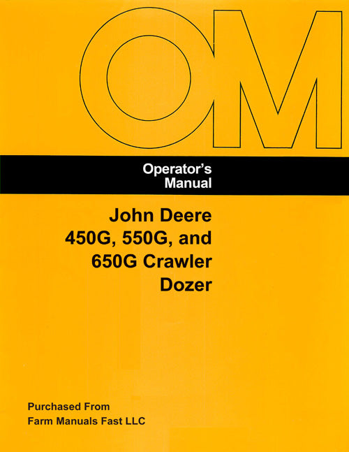 John Deere 450G, 550G, and 650G Crawler Dozer Manual