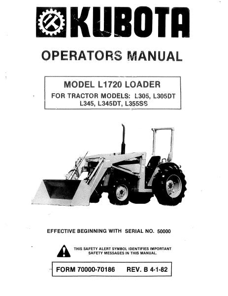 Kubota L1720 Loader Manual