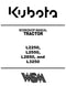 Kubota L2250, L2550, L2850, and L3250 Tractor - Service Manual