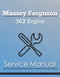 Massey Ferguson 362 Engine - Service Manual Cover