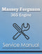 Massey Ferguson 365 Engine - Service Manual Cover
