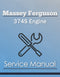Massey Ferguson 374S Engine - Service Manual Cover