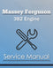 Massey Ferguson 382 Engine - Service Manual Cover