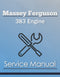 Massey Ferguson 383 Engine - Service Manual Cover