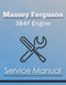 Massey Ferguson 384F Engine - Service Manual Cover